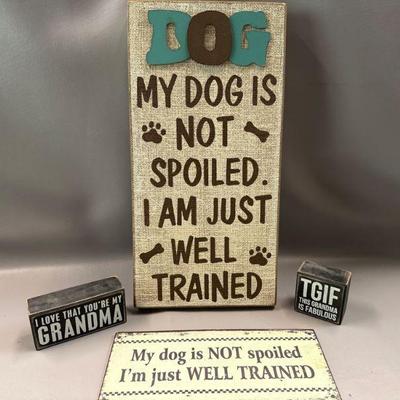 Dog and Grandma Block Decor