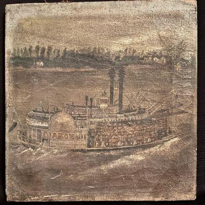 Signed B.S.Reynolds
"Coahoma" steamer from Lee Lines oil on canvas

