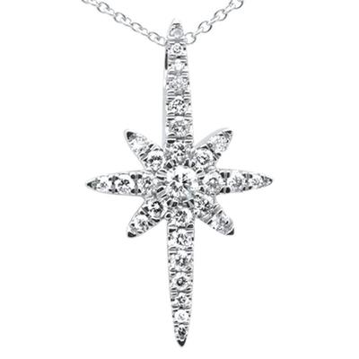 .42ct G SI 14K White Gold Diamond Starburst Charm Pendant Necklace 18"
$796...