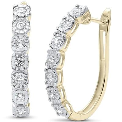 1.05ct G SI 10K Yellow Gold Diamond Hoop Huggie Lever Back Earrings
$1398...