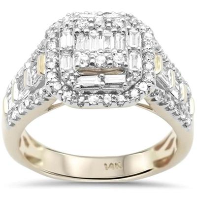 1.15ct G SI 14K Yellow Gold Round & Baguette Diamond Women's Ring Band Size 7
$2174...