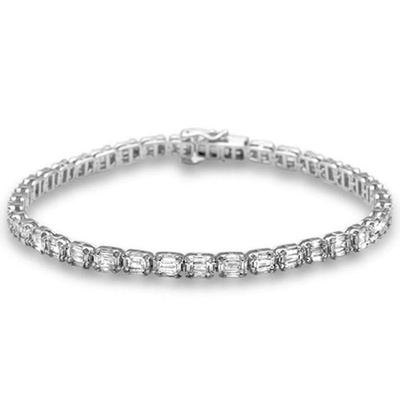SPECIAL! 3.74ct G SI 14K White Gold Round & Baguette Diamond Emerald Cut Illusion Sideways Tennis Bracelet 7" Long
$4300...