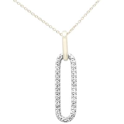 SPECIAL! .25ct G SI 14K Two Tone Gold Diamond Paper Clip Pendant Necklace 18"
$590...