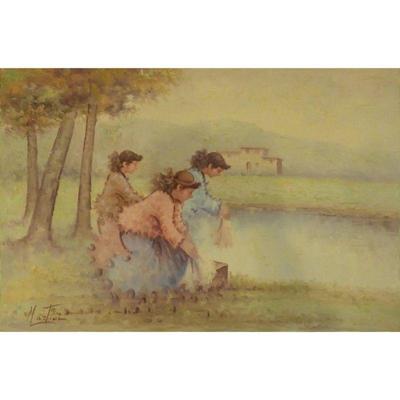 Painting Canvas Wall Art French Oil Painting MAbctilli Ready To Hang For Home Wall Art Decoration 50" X 70" Abcp-202 $1364...