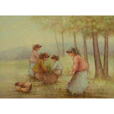 Painting Canvas Wall Art French Oil Painting MAbctilli Ready To Hang For Home Wall Art Decoration 50" X 70" Abcp-205 $1364...