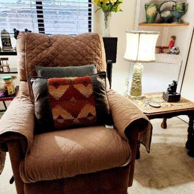 Set of Lazy Boy Recliners, California Mission Tile Tables