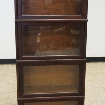 1070	NARROW 4 SECTION BARRISTER BOOKCASE, NO BASE, APPROXIMATELY 24 IN X 10 IN X 53 IN HIGH

