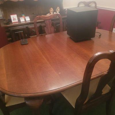 Dining room table and six chairs