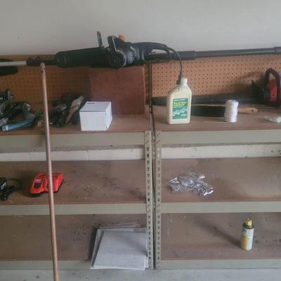 two work bench/storage racks