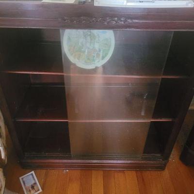 Sliding glass door shelf unit that matches the desk