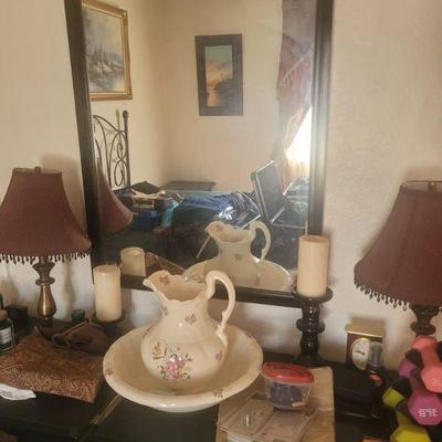 Mirror for the double dresser, water pitcher sold separately