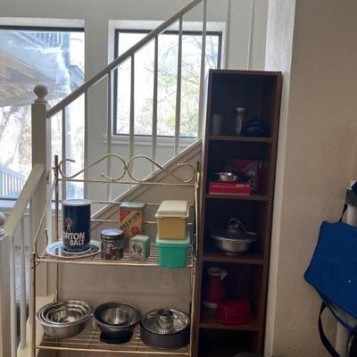 Vintage Tupperware and Bakers Rack