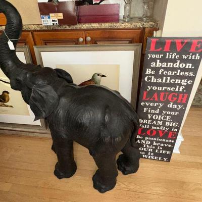 LARGE leather elephant