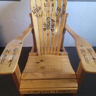 USN decorated Adirondack chair