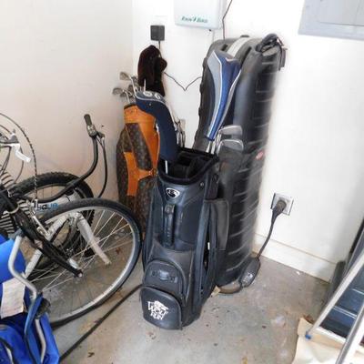 LOUIS VUITTON GOLF BAG AND CLUBS