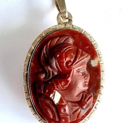 #53 â€¢ Antique 9K Gold & Jasper English Cameo Locket
