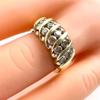 #1 â€¢ 10K Yellow Gold Ring w/15 Channel-Set Diamonds - Size 7
