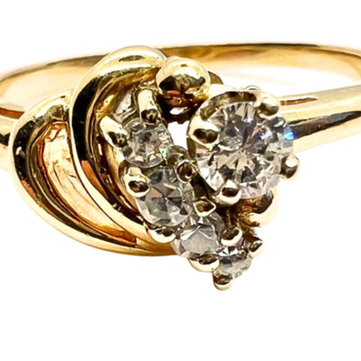 #35 â€¢ 14K Yellow Gold Diamond Ring w/ Five Stones - Size 9.25
