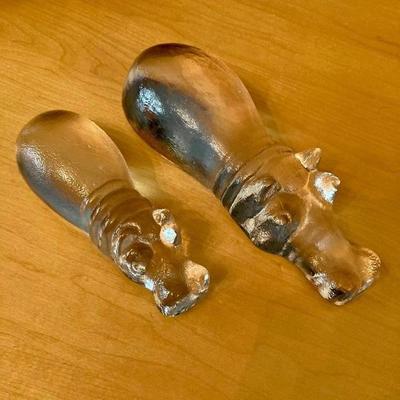 Kosta Boda hippo paperweights
