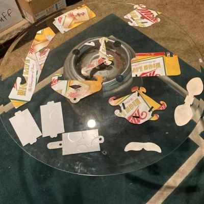 Hamm's keg glass top table