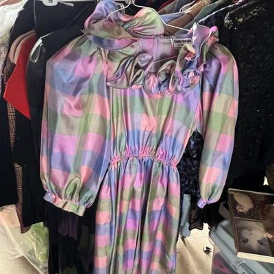 Plaid Ruffled Vintage Dress c. 1978 $40