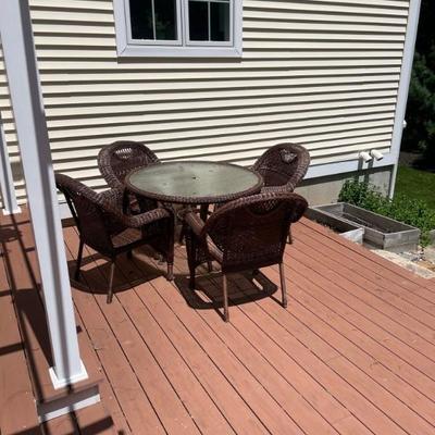 Four seat wicker dining set