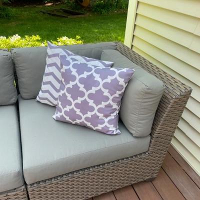 Romford Outdoor Patio Sofa with Cushions by Sol 72 and all-weather wicker. (with cover) Two available 
29" H x 35" D
Cushion:...