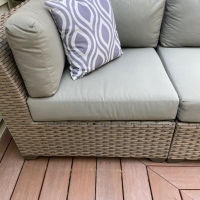Romford Outdoor Patio Sofa with Cushions by Sol 72 and all-weather wicker. (with cover) Two available 
29" H x 35" D
Cushion:...