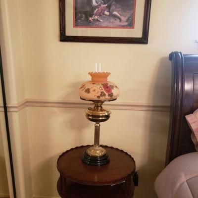 One of pair - matching electric hurricane lamps