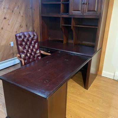 Sloane Square L-Shaped Work Station 85" L hutch to end of desk
63" L hutch
79" H hutch to top
29.5" H desk