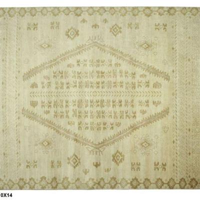 Hand knotted Indian Modern Rug 10'0" x 14'0"...