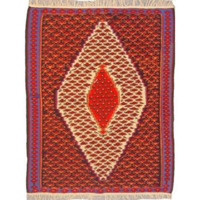 Sanandaj Persian Kilim 4'9" X 3'7"...