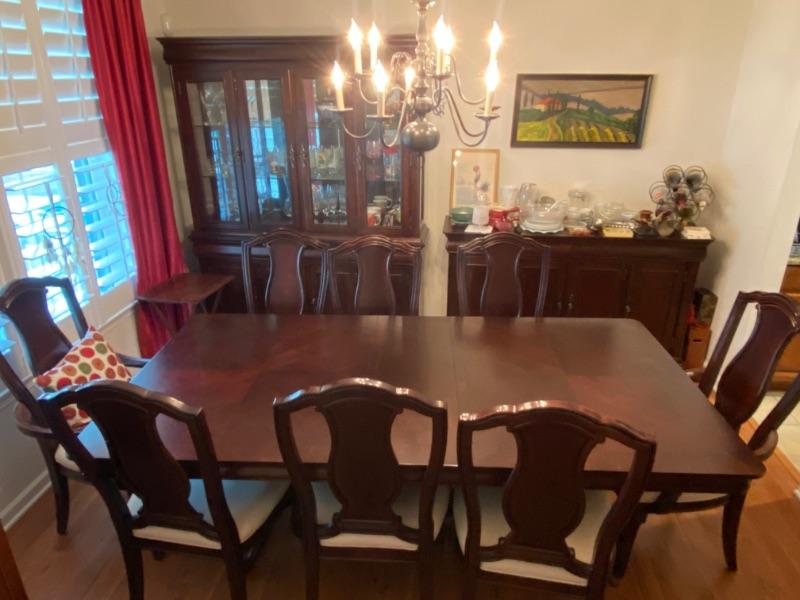 Staged dining room at an Estate Greats sale in Bellevue, Tennessee