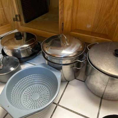 Assorted Pots and Colander