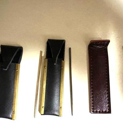 (1) 14K Marked Toothpick w/Holder and (2) other Toothpicks
