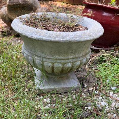 (2) Concrete Urn Style Planters