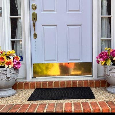 (2) Urn Style Planters at Front Door w/ Flowers