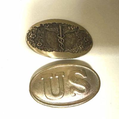 (2) Brass Belt Buckles