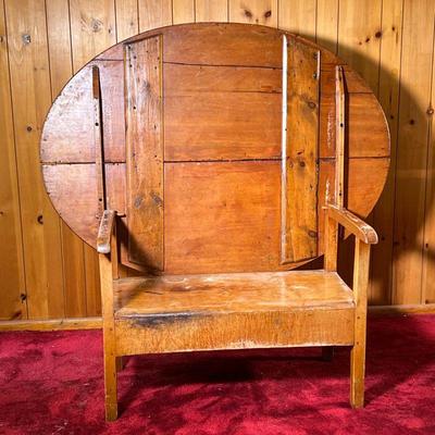 ANTIQUE HUTCH TAVERN TABLE | 19th Century Hutch Tavern Table. Figured Maple base. Great patina on top. - l. 57 x w. 41.5 x h. 28 in 