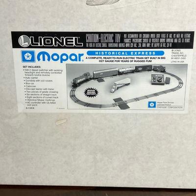 LIONEL MOPAR TRAIN SET NIB | Lionel Mopar Historical Express 027 Gauge Train Set Model #6-11818 New in unopened box. - l. 23 x w. 6.5 x...