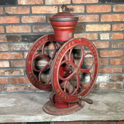 WOODRUFF & EDWARDS ELGIN COFEEMILL | â€œWoodruff & Edwards Elgin National Coffee Millâ€.Elgin Illinois. Model # 42. In red...