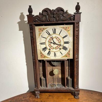 ELI TERRY JUNâ€™R COLUMN & CORNICE CLOCK | â€œPatent Clocks Invented by Eli Terry Made and Sold at Plymouth Conn. by Eli Terry...