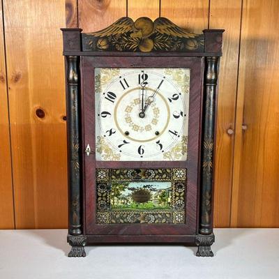E. TERRY & SON COLUMN & CORNICE CLOCK | â€œPatent Clocks Invented by Eli Terry Made and Sold at Plymouth, Connecticut by Eli...