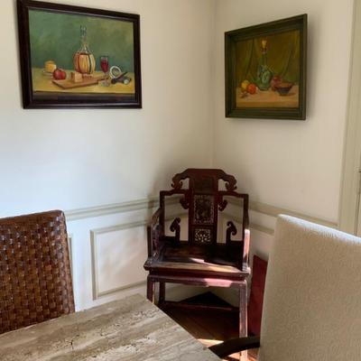Hand carved Asian chair