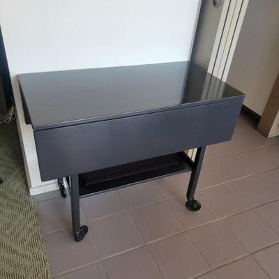 Mid century folding table with wheels