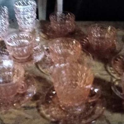 Pink depression glass