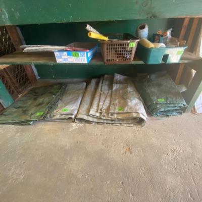 Painting supplies and tarps
