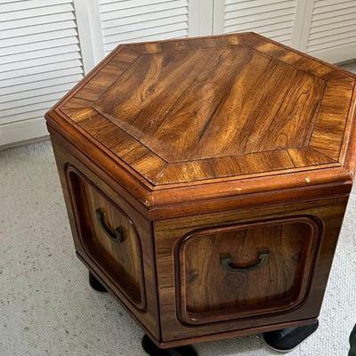 Octagon storage end table