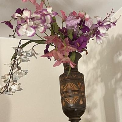 Carved wooden vase