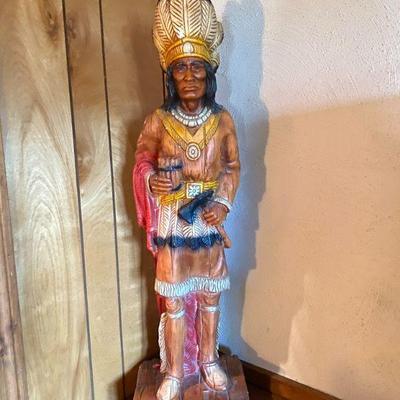 Tall Native American Chalk ware  Priced As Is (Chip on Base )